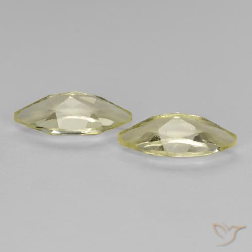 Gemas de Cuarzo Amarillo claro medio natural de 1.40 ct, Marquesa, VS