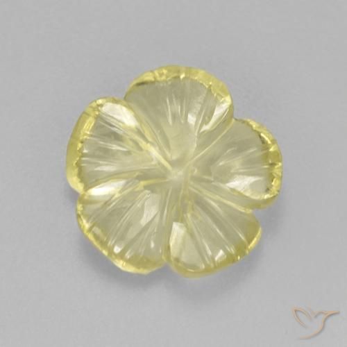 2.87ct Natural Amarillo claro Cuarzo, Corte Flor, Transparente