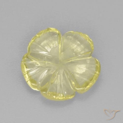 Cuarzo Amarillo claro natural de 2.48 ct, Corte Flor, Transparente