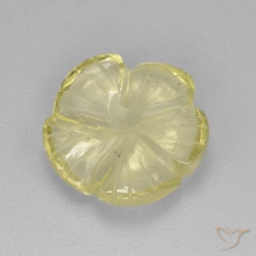 Cuarzo Amarillo piña claro natural de 3.83 ct, Corte Flor, Transparente