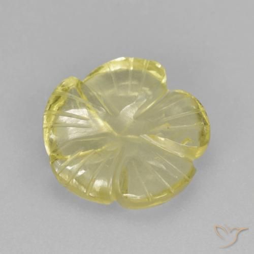 Cuarzo Amarillo piña claro natural de 3.83 ct, Corte Flor, Transparente