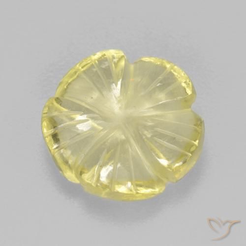 Cuarzo Amarillo piña claro natural de 4.26 ct, Corte Flor, Transparente