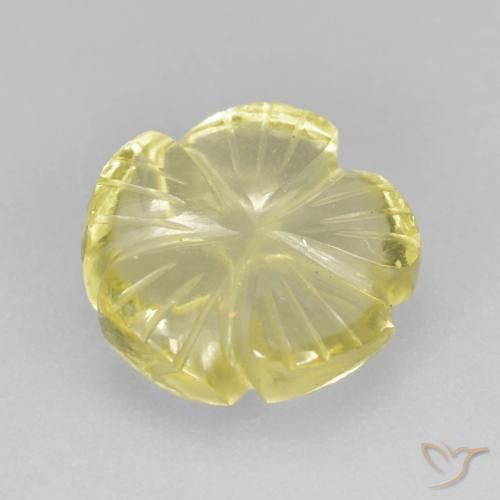 Cuarzo Amarillo piña claro natural de 4.26 ct, Corte Flor, Transparente