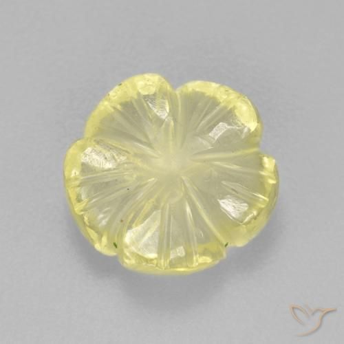 2.85ct Natural Amarillo claro Cuarzo, Corte Flor, Transparente
