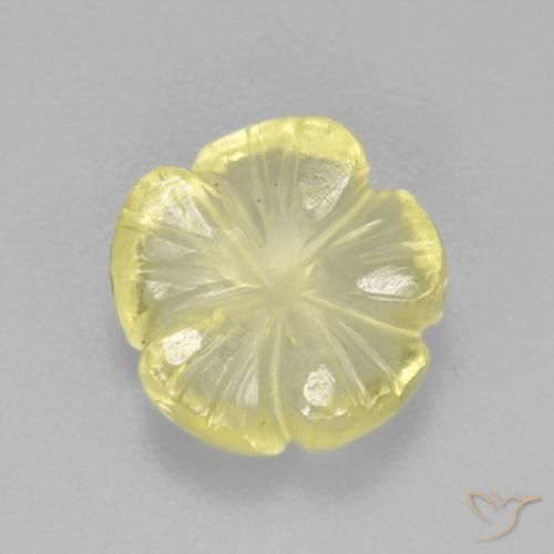 Cuarzo Amarillo claro natural de 2.85 ct, Corte Flor, Transparente