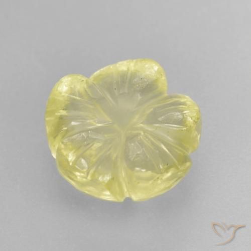 Cuarzo Amarillo claro natural de 2.85 ct, Corte Flor, Transparente