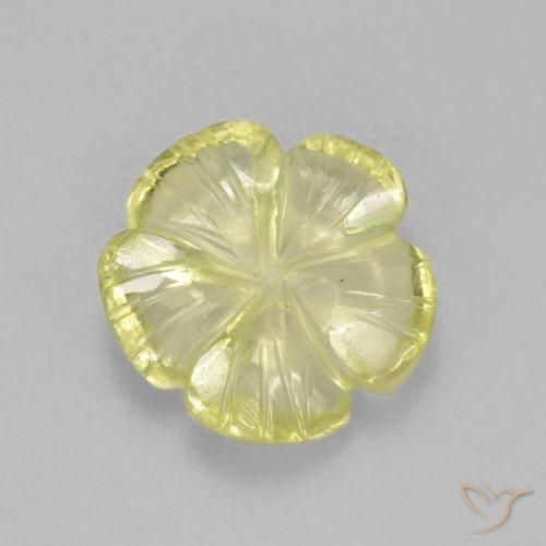 Cuarzo Amarillo piña claro natural de 2.62 ct, Corte Flor, Transparente