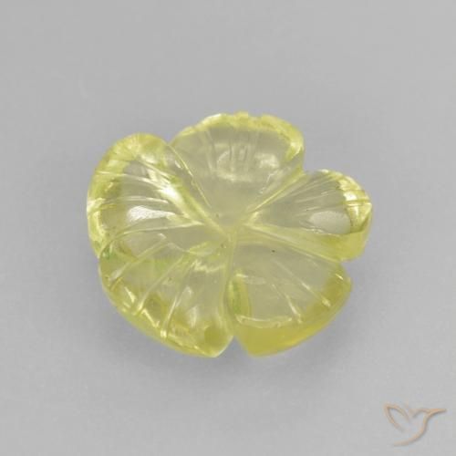 Cuarzo Amarillo piña claro natural de 2.62 ct, Corte Flor, Transparente