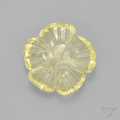1.85ct Natural Amarillo claro Cuarzo, Corte Flor, Transparente