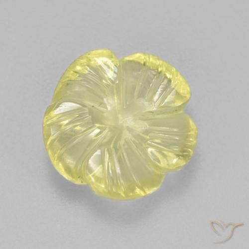 Cuarzo Amarillo claro natural de 3.36 ct, Corte Flor, Transparente
