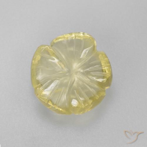 2.69ct Natural Amarillo claro Cuarzo, Corte Flor, Transparente