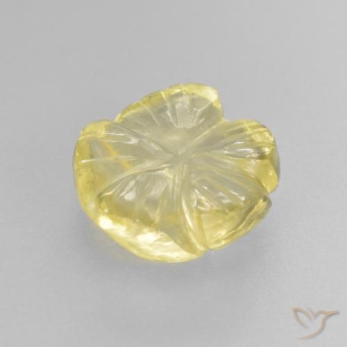 Cuarzo Amarillo claro natural de 2.69 ct, Corte Flor, Transparente
