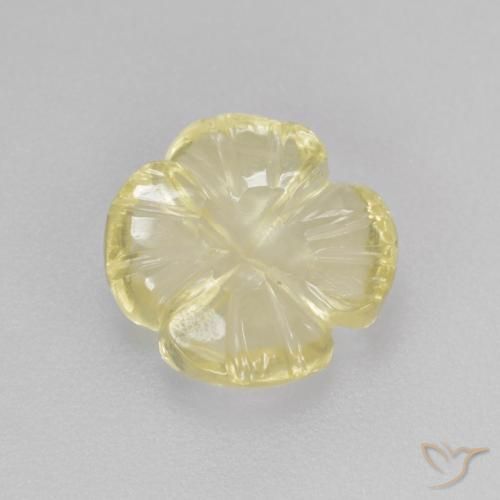 2.31ct Natural Amarillo verdoso claro Cuarzo, Corte Flor, Transparente