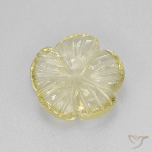 3.12ct Natural Amarillo pálido Cuarzo, Corte Flor, Transparente