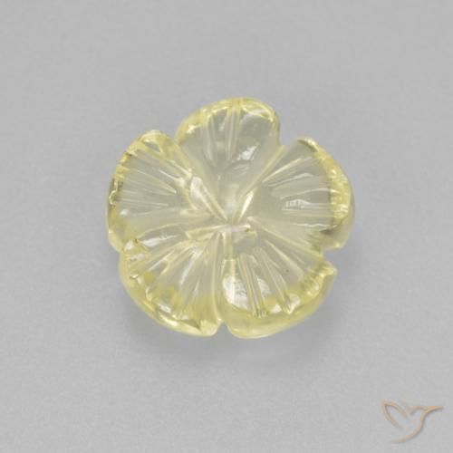 2.14ct Natural Amarillo claro Cuarzo, Corte Flor, Transparente