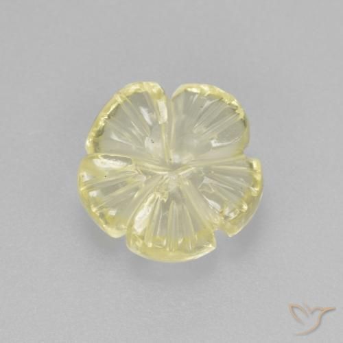 Cuarzo Amarillo claro natural de 2.14 ct, Corte Flor, Transparente