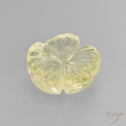 Cuarzo Amarillo claro natural de 2.14 ct, Corte Flor, Transparente