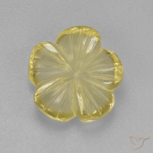 2.21ct Natural Amarillo verdoso claro Cuarzo, Corte Flor, Transparente