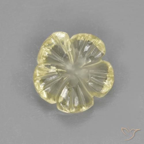 Cuarzo Amarillo laguna claro natural de 1.98 ct, Corte Flor, Transparente