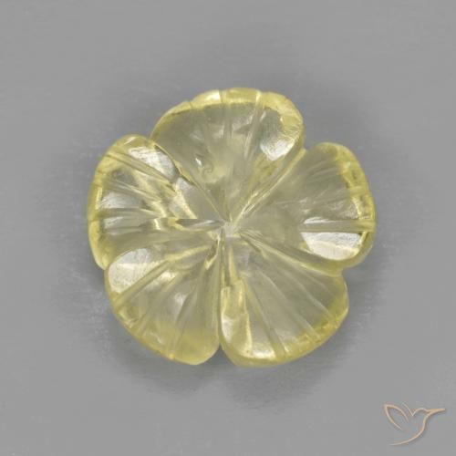 2.59ct Natural Amarillo pálido Cuarzo, Corte Flor, Transparente