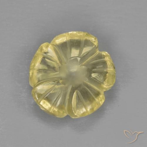 2.39ct Natural Amarillo pálido Cuarzo, Corte Flor, Transparente