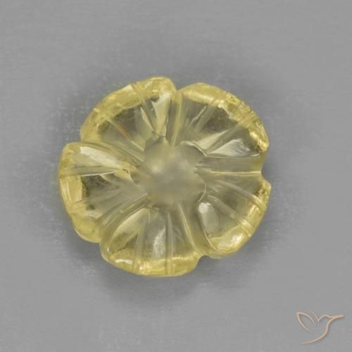 Cuarzo Amarillo pálido natural de 2.39 ct, Corte Flor, Transparente