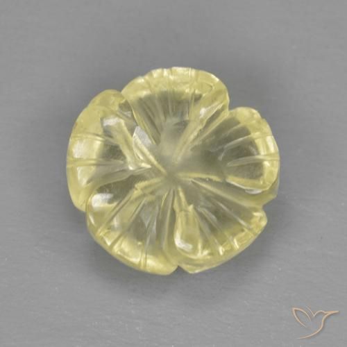 2.79ct Natural Amarillo claro medio Cuarzo, Corte Flor, Transparente