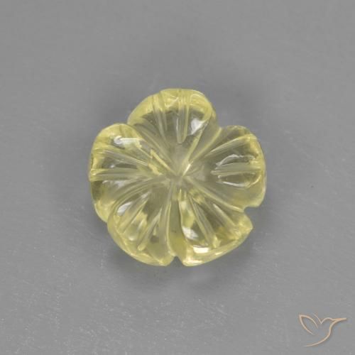 1.72ct Natural Amarillo claro medio Cuarzo, Corte Flor, Transparente