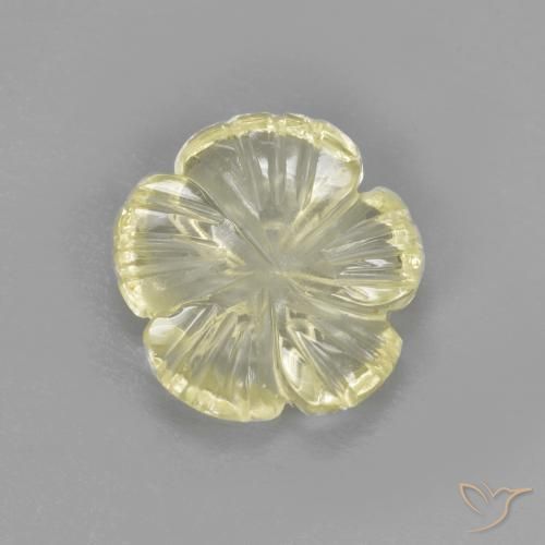 1.64ct Natural Amarillo pálido Cuarzo, Corte Flor, Transparente