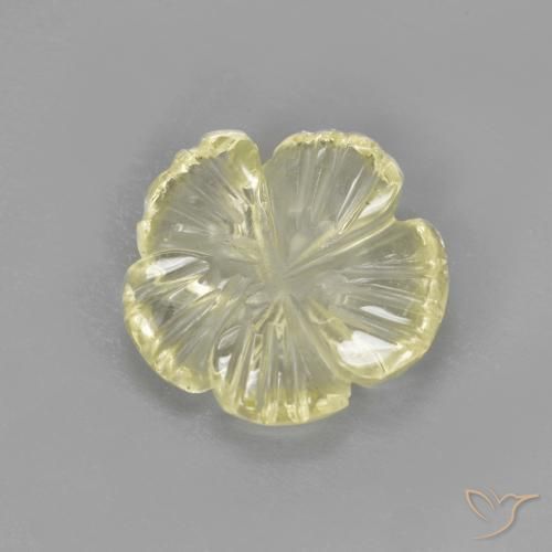 Cuarzo Amarillo pálido natural de 1.64 ct, Corte Flor, Transparente