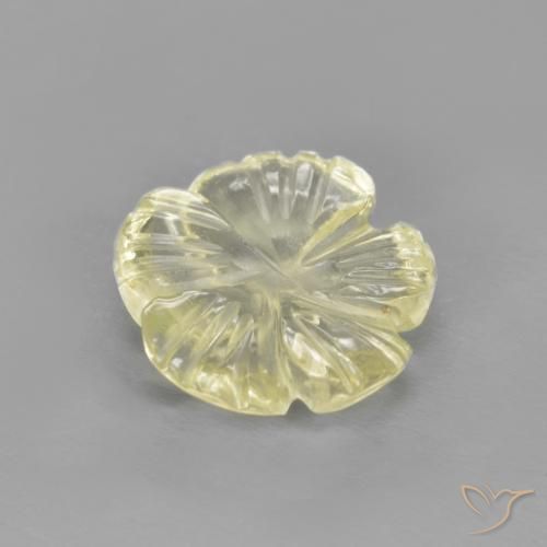 Cuarzo Amarillo pálido natural de 1.64 ct, Corte Flor, Transparente