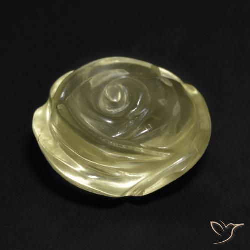 Cuarzo Amarillo claro medio natural de 10.57 ct, Corte Flor, Transparente