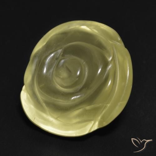 Cuarzo Amarillo medio natural de 13.59 ct, Corte Flor, Transparente