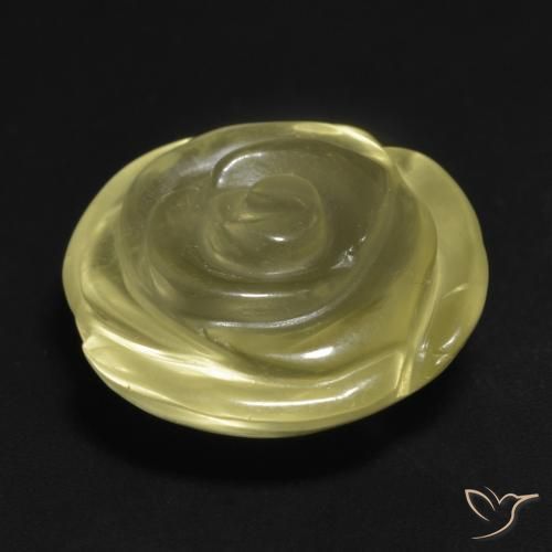 Cuarzo Amarillo medio natural de 13.59 ct, Corte Flor, Transparente