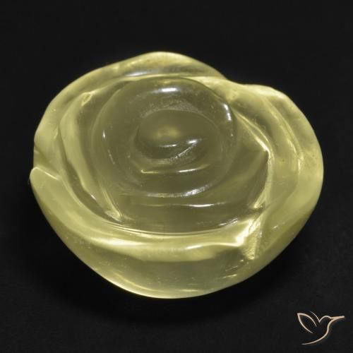 Cuarzo Amarillo medio natural de 17.51 ct, Corte Flor, Transparente