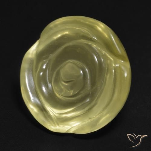 Cuarzo Amarillo medio natural de 13.55 ct, Corte Flor, Transparente