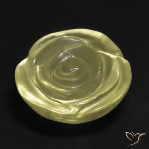 Cuarzo Amarillo medio natural de 13.55 ct, Corte Flor, Transparente