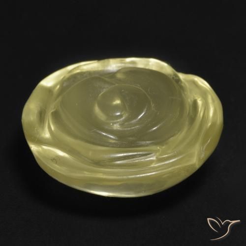 Cuarzo Amarillo medio natural de 13.76 ct, Corte Flor, Transparente