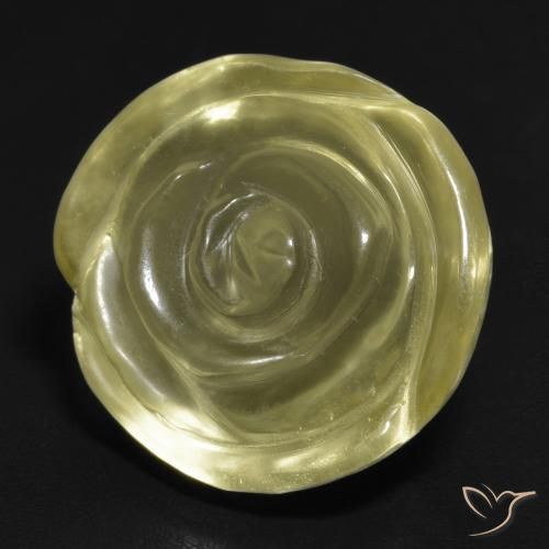 Cuarzo Amarillo medio natural de 14.90 ct, Corte Flor, Transparente