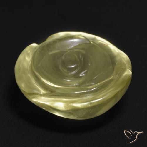 Cuarzo Amarillo medio natural de 14.90 ct, Corte Flor, Transparente