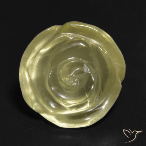 10.57ct Natural Amarillo pálido Cuarzo, Corte Flor, Transparente, Photo A