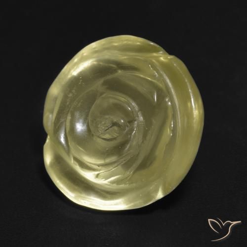 Cuarzo Amarillo pálido natural de 10.57 ct, Corte Flor, Transparente