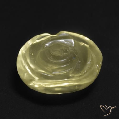 Cuarzo Amarillo pálido natural de 10.57 ct, Corte Flor, Transparente