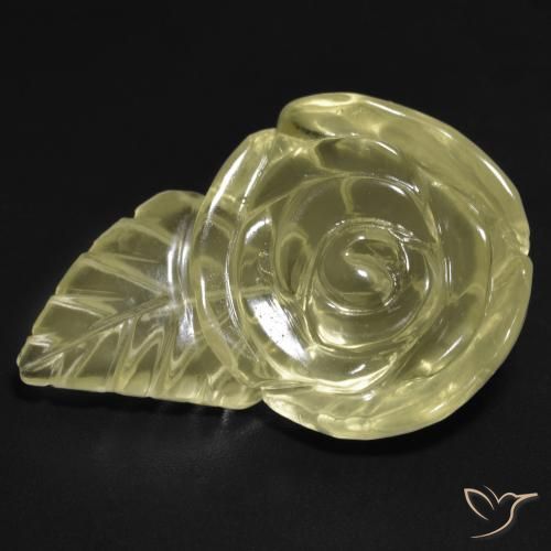 21.30ct Natural Amarillo pálido Cuarzo, Corte Flor, Transparente