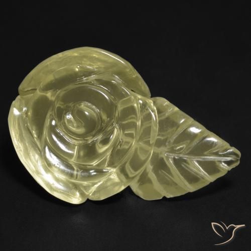 Cuarzo Amarillo pálido natural de 21.30 ct, Corte Flor, Transparente