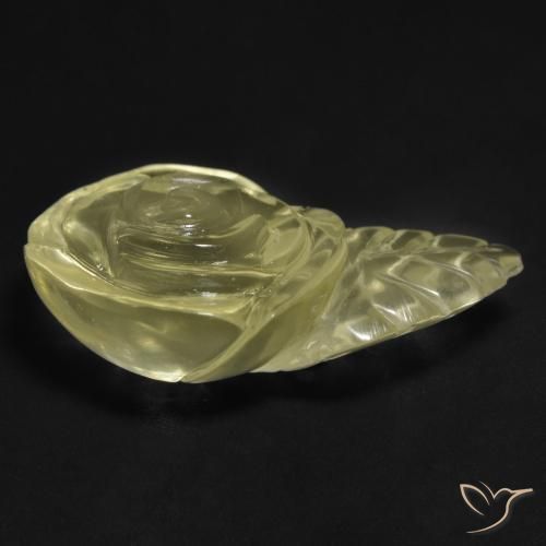 Cuarzo Amarillo pálido natural de 21.30 ct, Corte Flor, Transparente