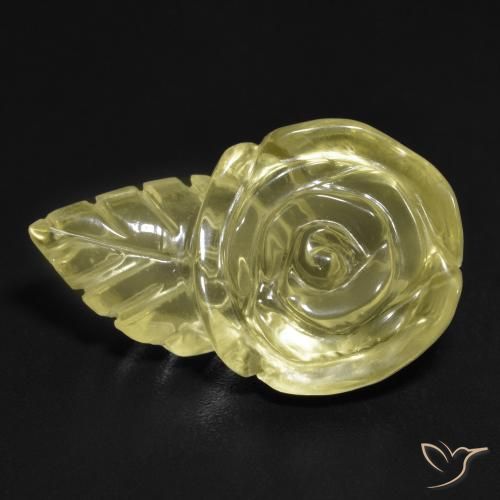 15.16ct Natural Amarillo pálido Cuarzo, Corte Flor, Transparente