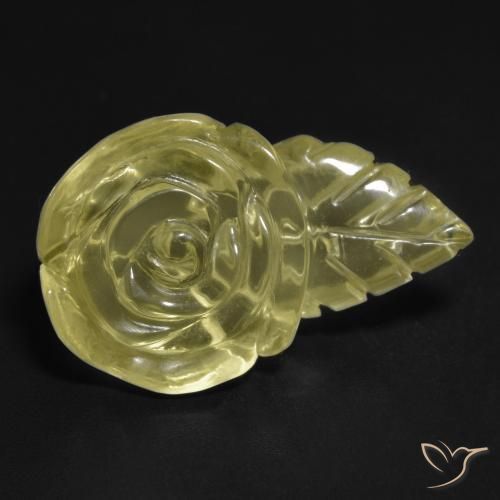 Cuarzo Amarillo pálido natural de 15.16 ct, Corte Flor, Transparente