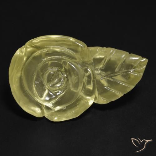 Cuarzo Amarillo laguna natural de 18.90 ct, Corte Flor, Transparente