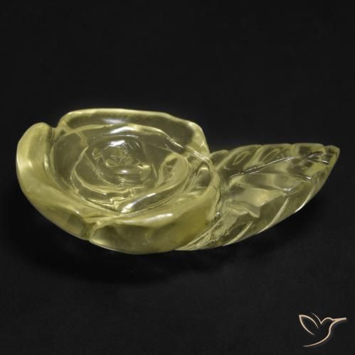 Cuarzo Amarillo laguna natural de 18.90 ct, Corte Flor, Transparente